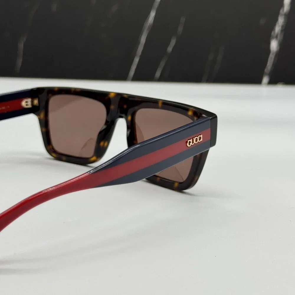 NEW GUCCI GG1868S 002 HAVANA BLUE RED UNISEX SUNGLASSES GUCCI